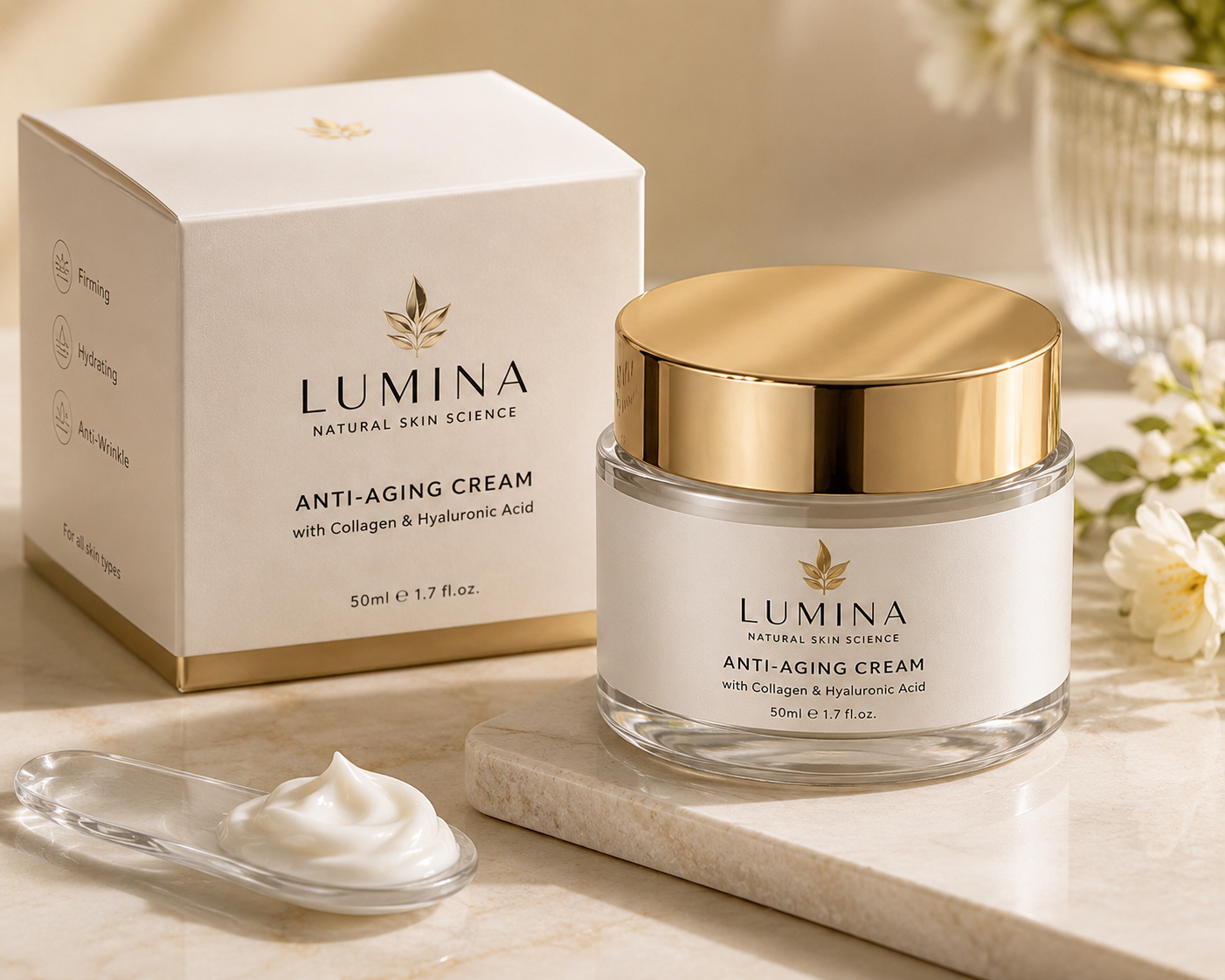 Lumina Anti-Aging Face Cream with Collagen & Hyaluronic Acid (50ml)