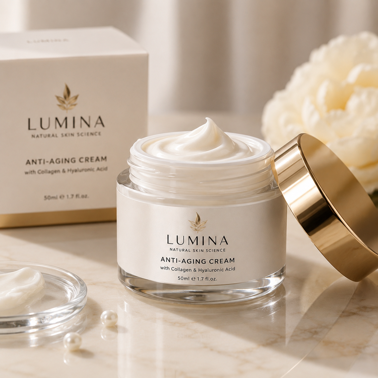 Lumina Anti-Aging Face Cream with Collagen & Hyaluronic Acid (50ml)