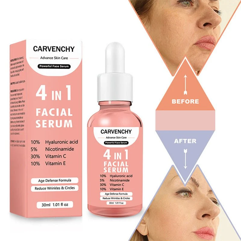 CARVENCHY 4-in-1 Facial Serum – Hyaluronic Acid, Niacinamide, Vitamin C & Vitamin E (30ml)