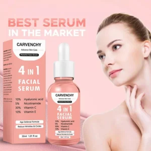 CARVENCHY 4-in-1 Facial Serum – Hyaluronic Acid, Niacinamide, Vitamin C & Vitamin E (30ml)