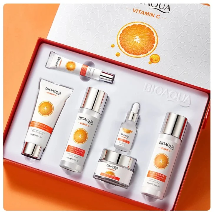 BIOAQUA Vitamin C 6-Piece Face Care Set – Moisturizing & Brightening Skincare Kit