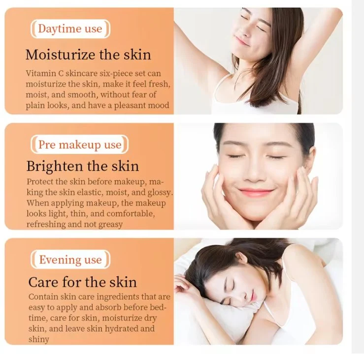 BIOAQUA Vitamin C 6-Piece Face Care Set – Moisturizing & Brightening Skincare Kit