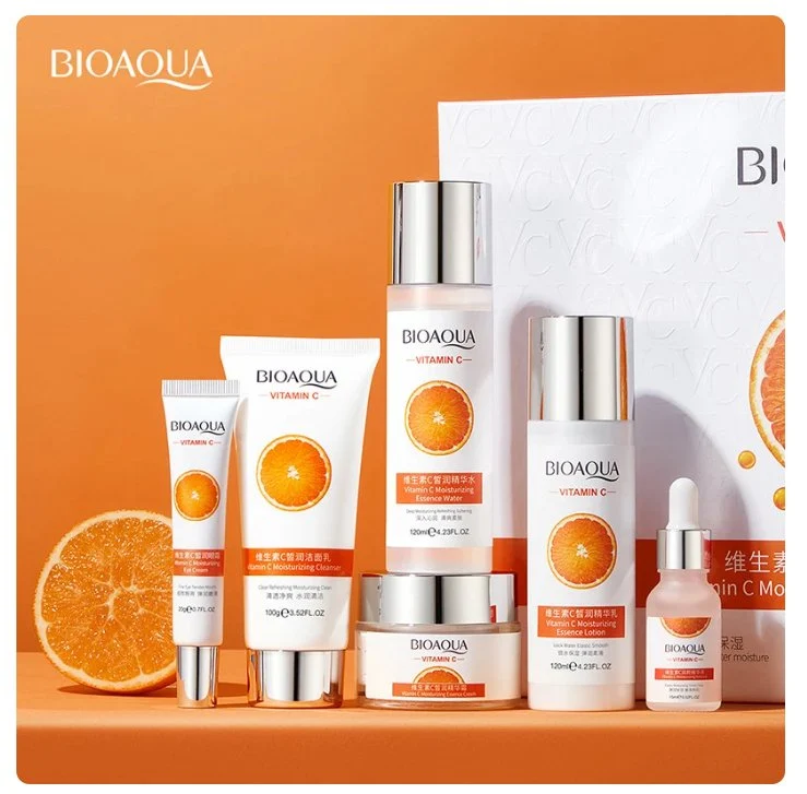 BIOAQUA Vitamin C 6-Piece Face Care Set – Moisturizing & Brightening Skincare Kit
