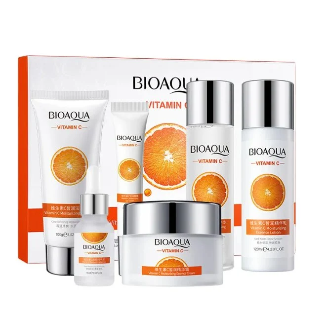 BIOAQUA Vitamin C 6-Piece Face Care Set – Moisturizing & Brightening Skincare Kit
