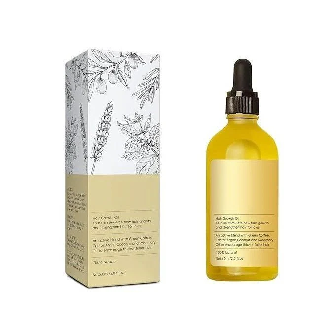 Hair Growth Oil – Natural Hair Nourishing & Anti-Hair Loss Treatment with Rosemary, Castor & Argan Oil 60ml