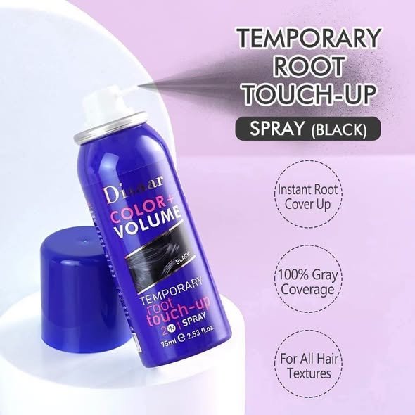 Disaar Color + Volume Temporary Root Touch-Up 2-in-1 Spray (Black)