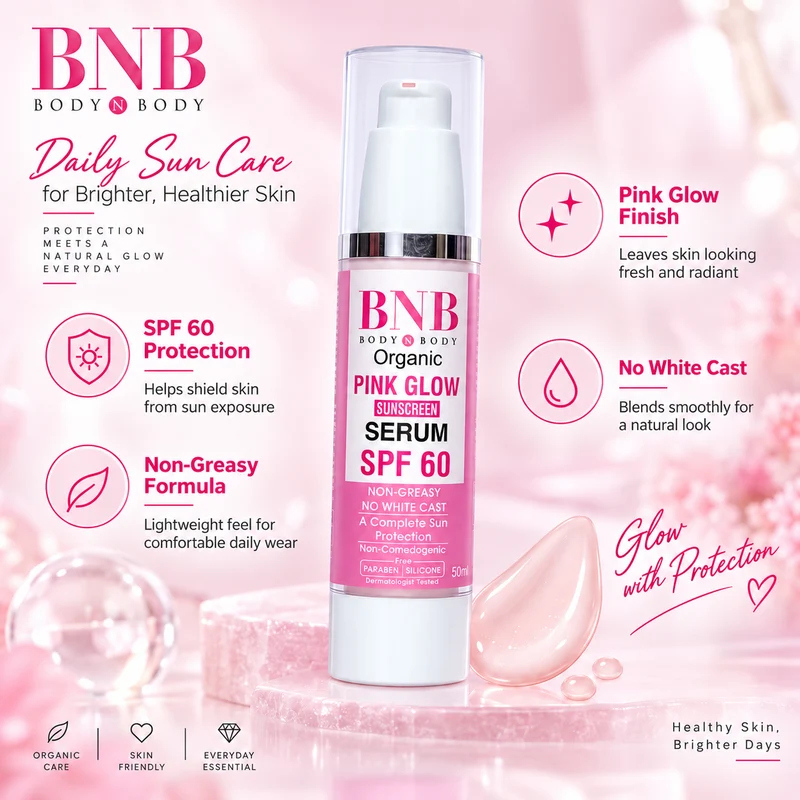 BNB Body N Body Organic Pink Glow Sunscreen Serum SPF 60 (50ml)