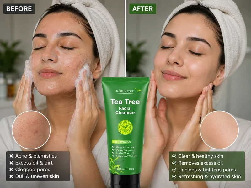 KORMESIC Tea Tree Facial Cleanser – Care & Refreshing (100g / 3.53 oz)