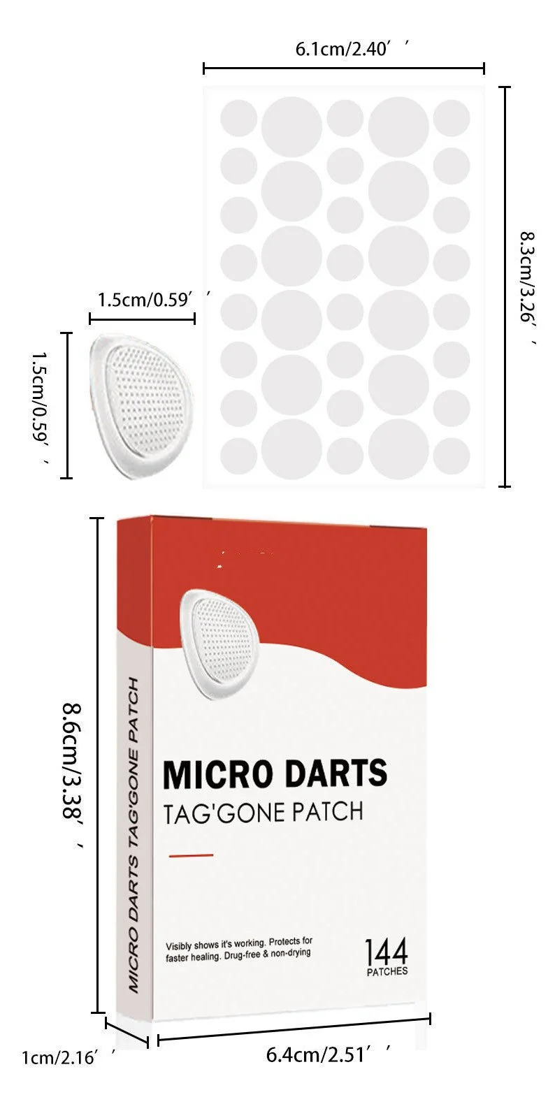 Micro Darts Tag 'Gone Patch (144 Patches)