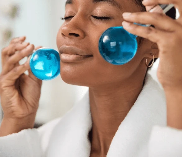 Cooling Facial Ice Globes Massager Set (Blue)
