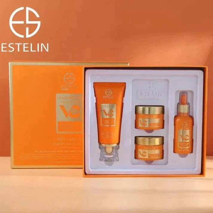 Estelin Vitamin C Brightening & Anti-Aging Skincare Set (4-Piece Set)