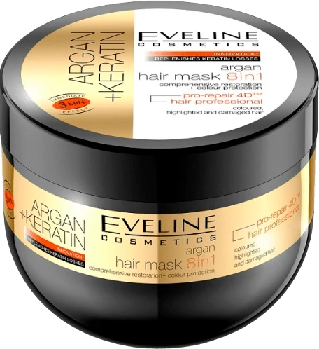 Eveline Cosmetics Argan + Keratin Hair Mask 8in1