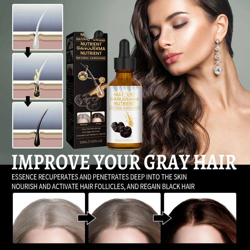 NIENIEIT Ganoderma Nutrient Natural Darkening Hair Serum