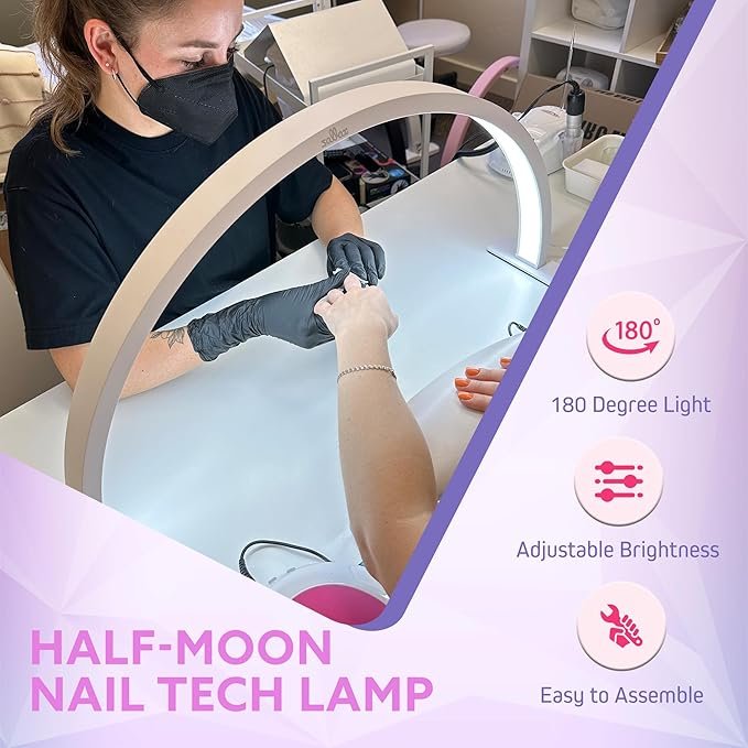 Salvia Half-Moon LED Nail Tech Desk Lamp