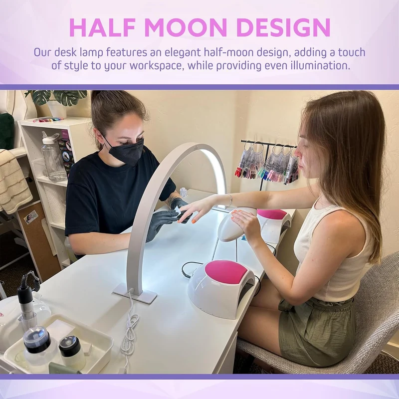 Salvia Half-Moon LED Nail Tech Desk Lamp