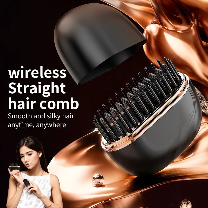 Mini Wireless Charging Hair Straightening Comb