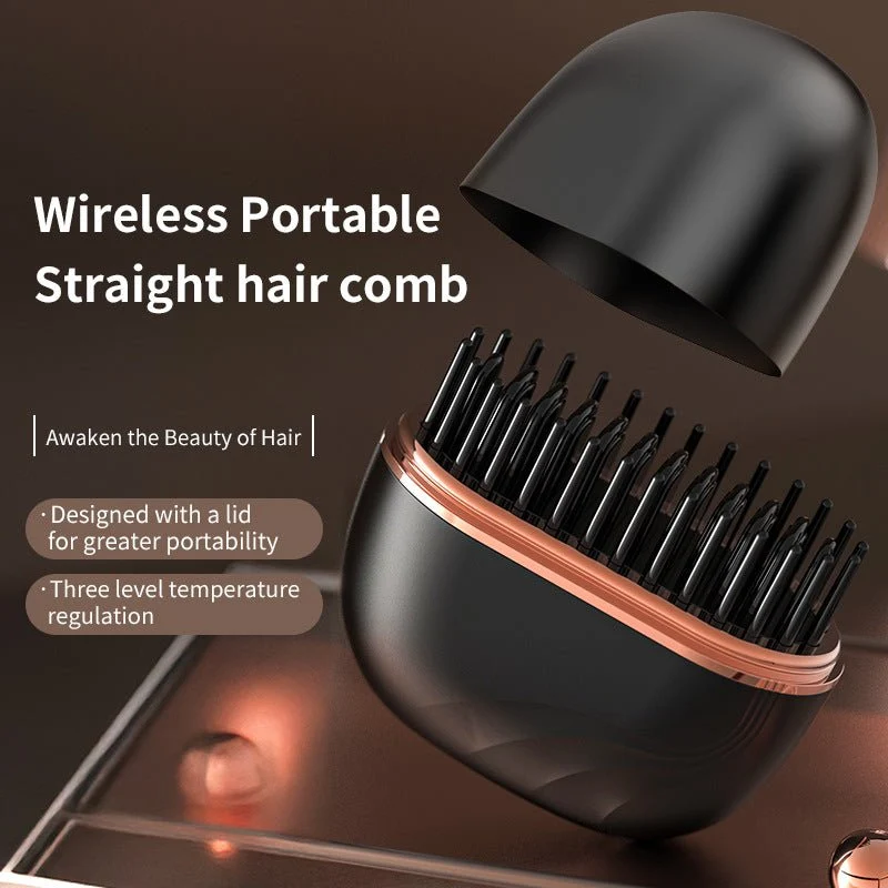 Mini Wireless Charging Hair Straightening Comb