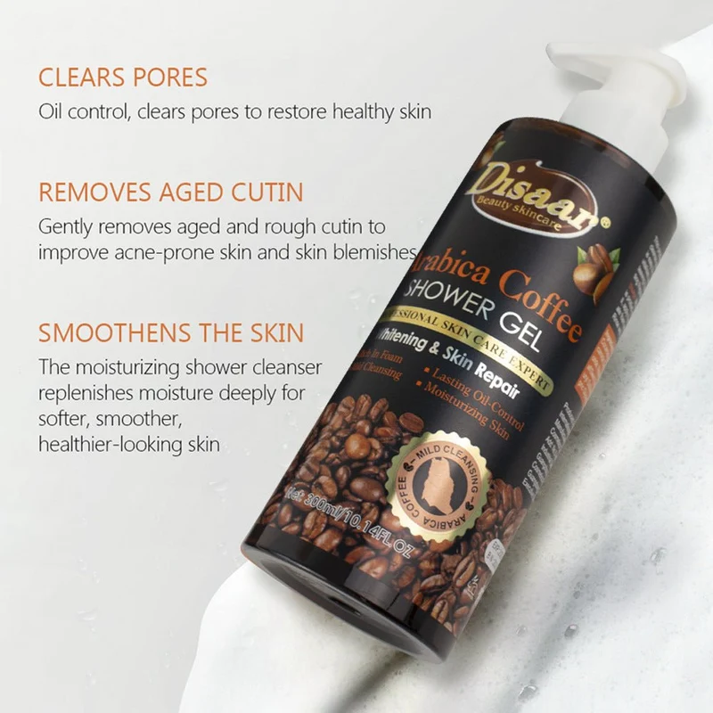 Disaar Beauty Skincare Arabica Coffee Shower Gel – Whitening & Skin Repair Body Wash (300ml / 10.14 fl. oz)
