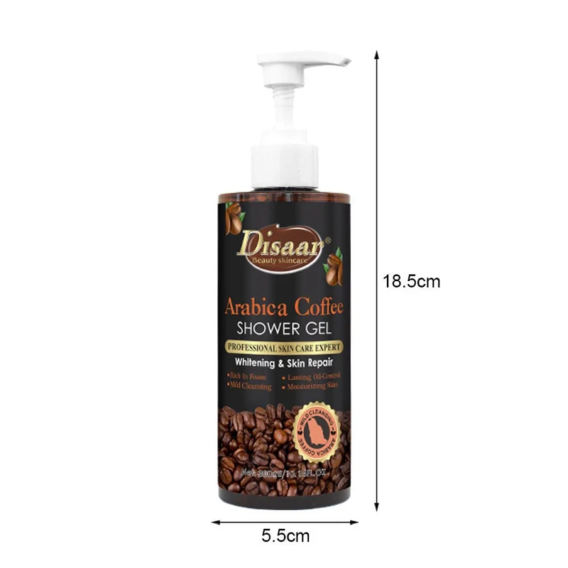 Disaar Beauty Skincare Arabica Coffee Shower Gel – Whitening & Skin Repair Body Wash (300ml / 10.14 fl. oz)