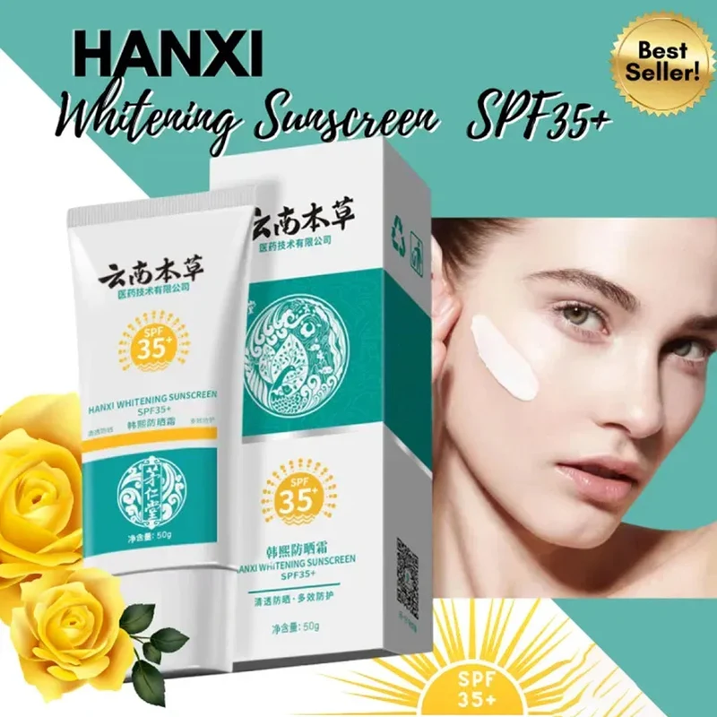 Hanxi Whitening Sunscreen SPF35+ – Skin Nourishing & Sun Protection Cream (50g)