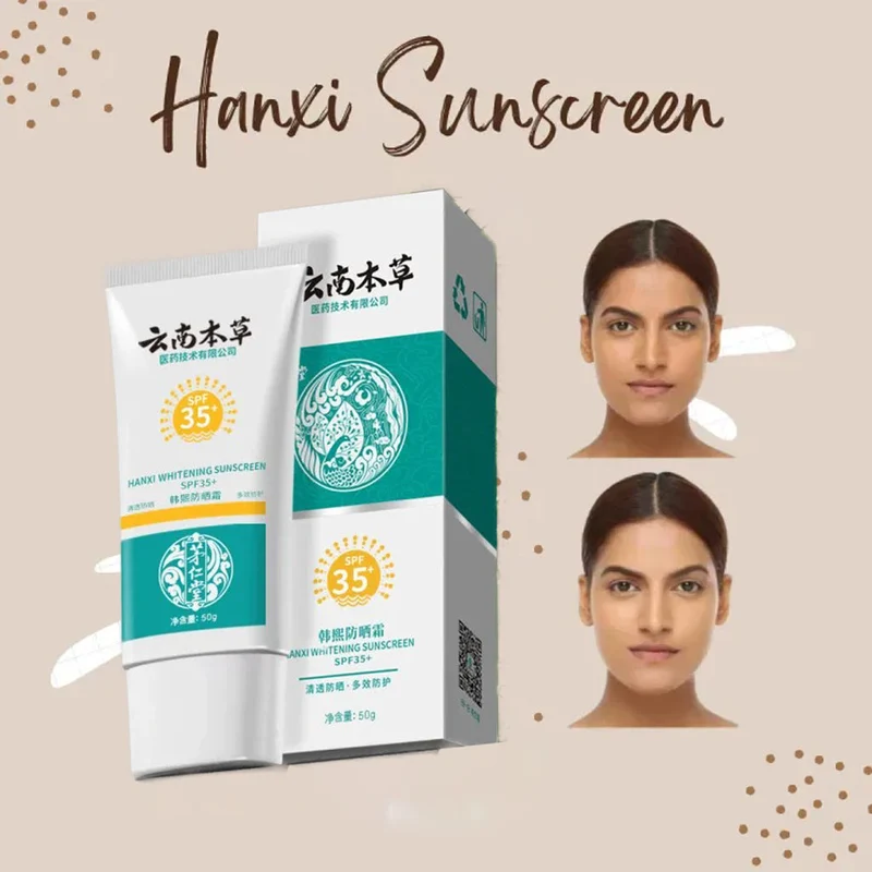 Hanxi Whitening Sunscreen SPF35+ – Skin Nourishing & Sun Protection Cream (50g)