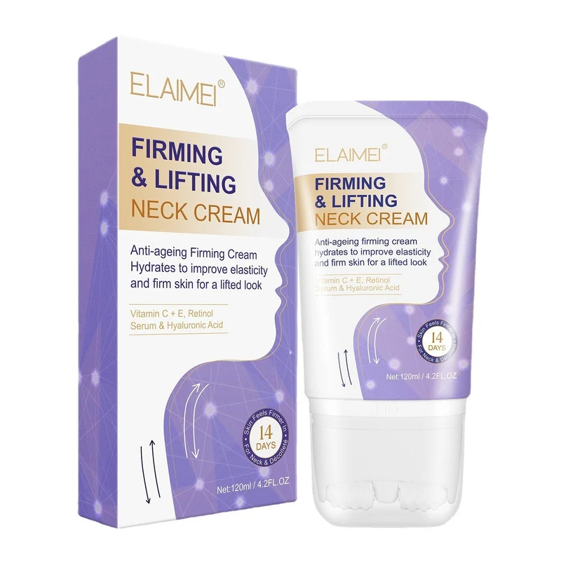 ELAIMEI Firming & Lifting Neck Cream with Vitamin C, E, Retinol & Hyaluronic Acid (120ml / 4.2 fl oz)