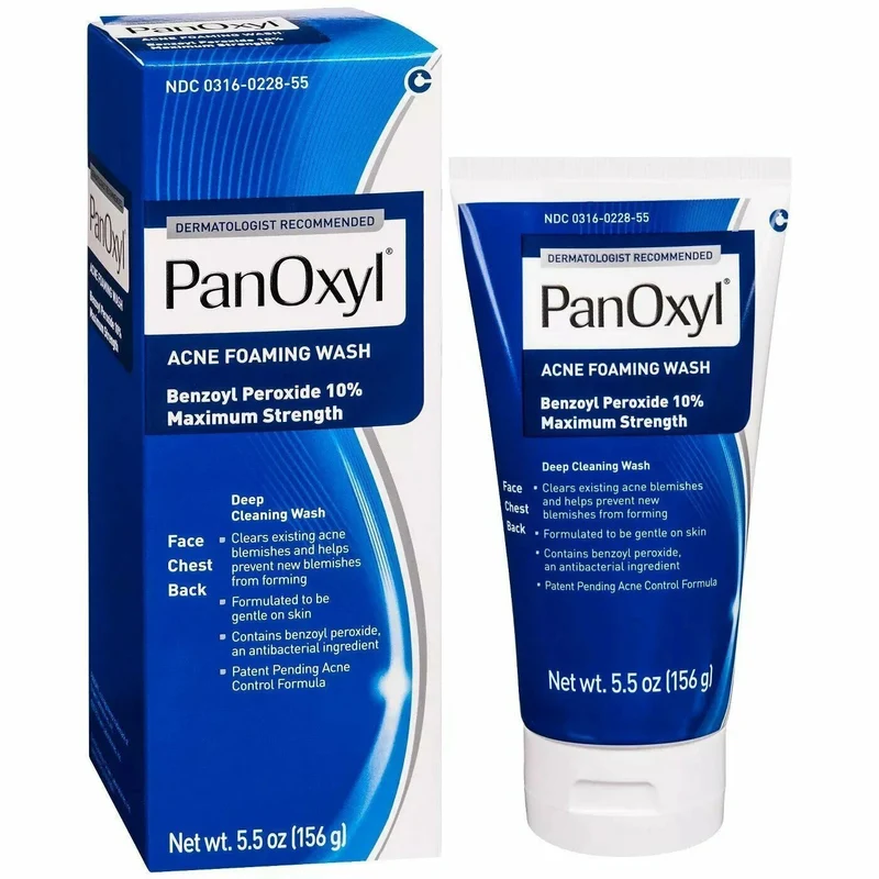 PanOxyl Acne Foaming Wash – 10% Benzoyl Peroxide Maximum Strength (5.5 oz / 156 g)